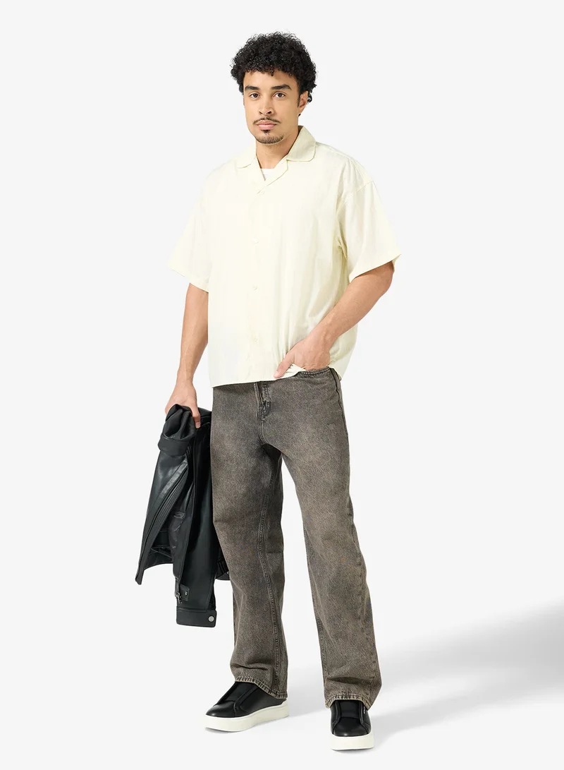 JACK & JONES Poplin Stripe  Short Sleeve Shirt