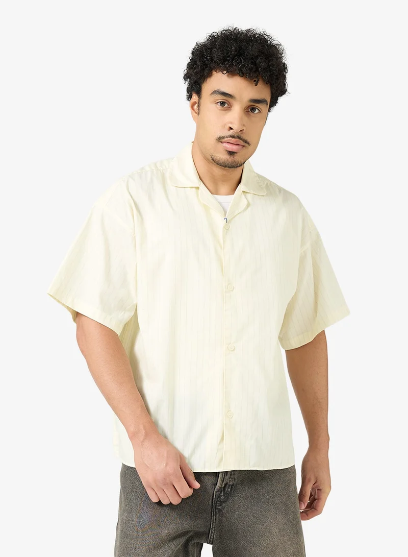Poplin Stripe  Short Sleeve Shirt