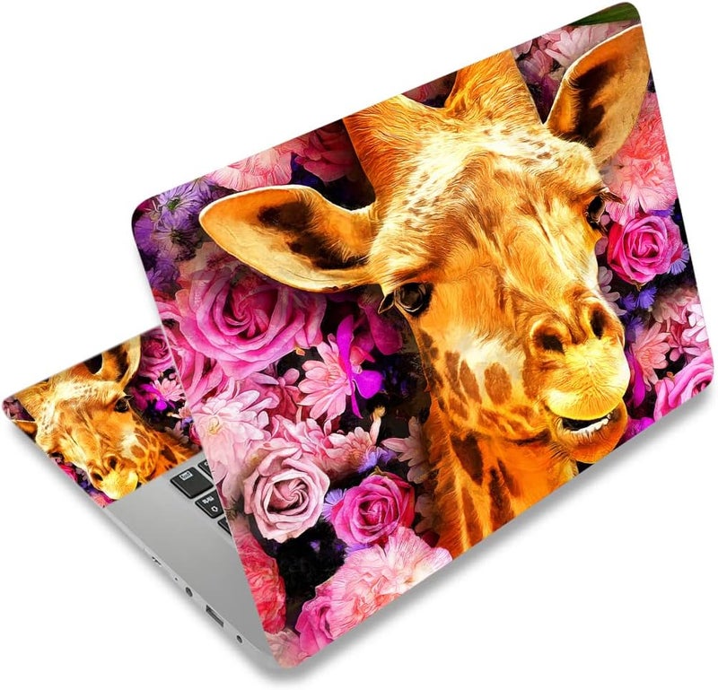 Laptop Skin Sticker Decal,12" 13" 13.3" 14" 15" 15.4" 15.6 inch Laptop Skin Sticker Cover Art Decal Protector Notebook PC (Cute Giraffe)