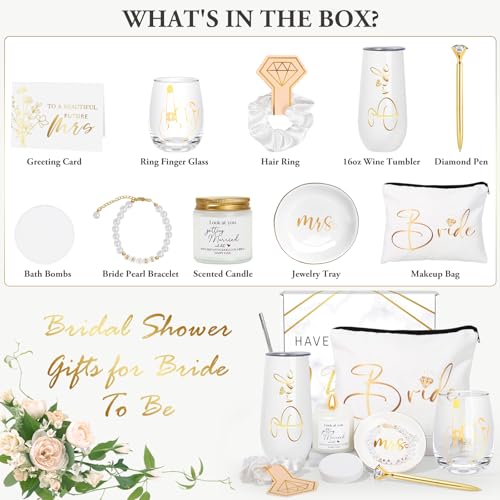 Frerdui Bride To Be Gifts Box Bridal Shower Gifts Bachelorette Engagement Wedding Gift Basket for Bride Unique Bachelor Party Fiancee Gift for Women Future Mrs Newly Engaged Bachelorette Party Favors - Image 3