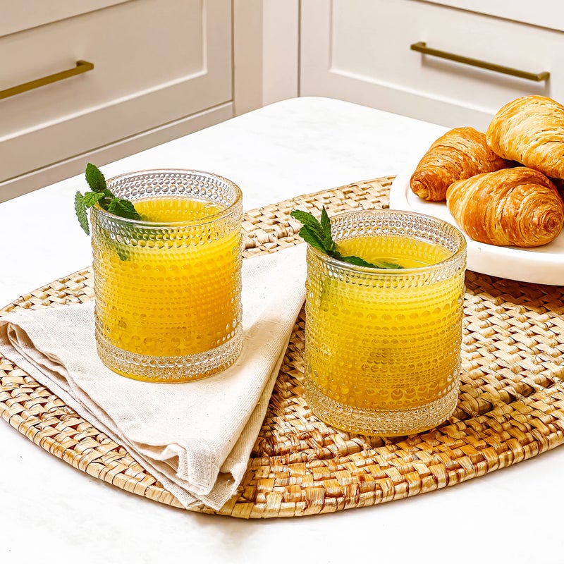 Kate Aspen Beaded Drinking Glasses Set of 6, 10 oz Retro Vintage Glassware - Boho Cocktail Water Juice Glasses, Hostess or Housewarming Gift - Image 5