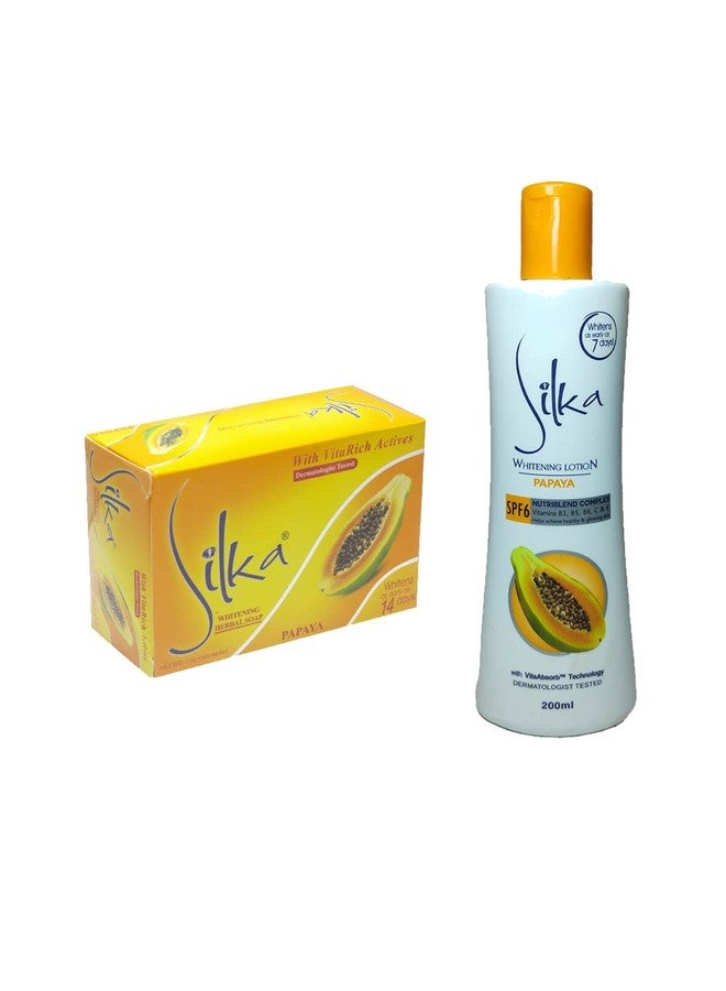 Silka Papaya Skin Whitening set (lotion & soap) - Image 3