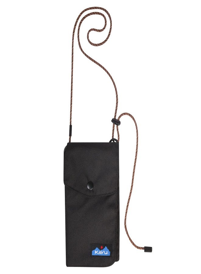 KAVU Jensen Bay Trifold Wallet Crossbody Rope Sling - Jet Black - Image 1