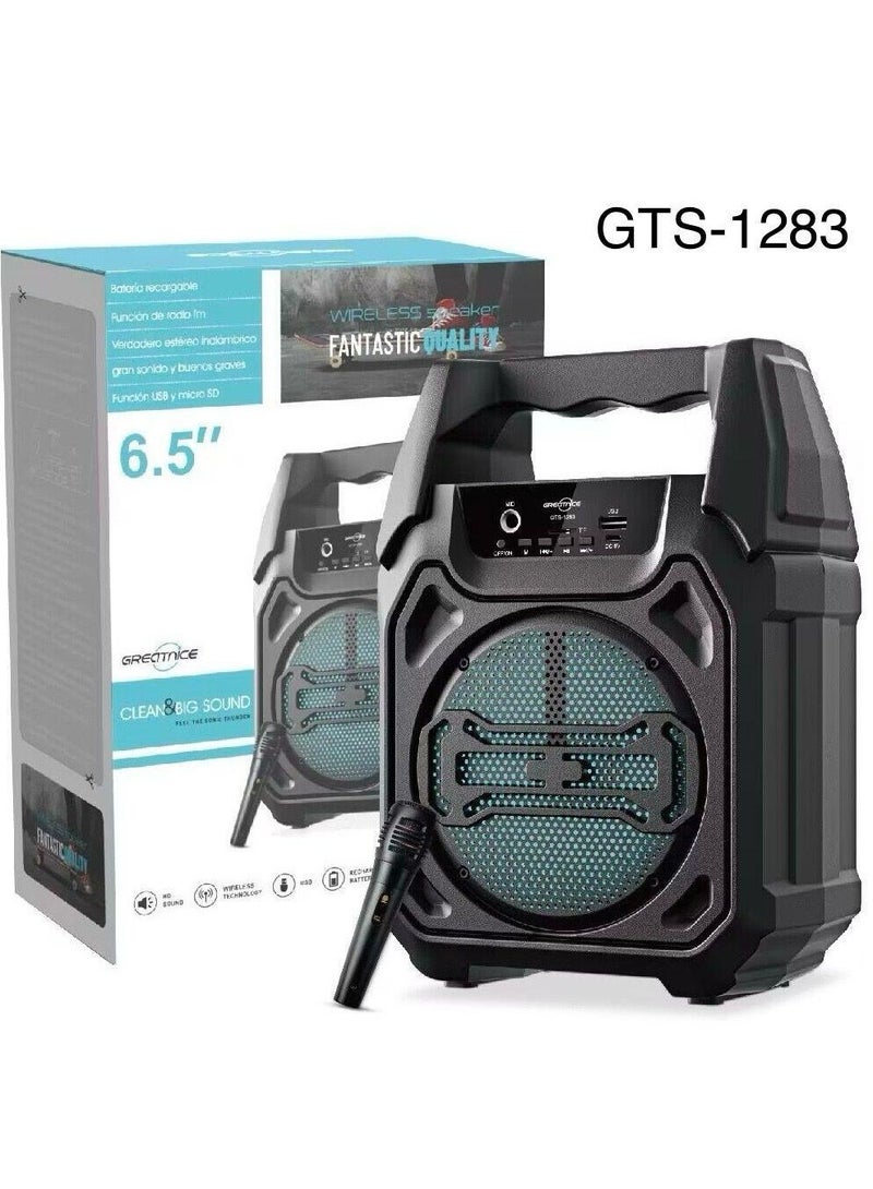 KTS Portable Outdoor Wireless Bluetooth Speaker karaoke Heavy Subwoofer Hifi Sound Quality Black - Image 1