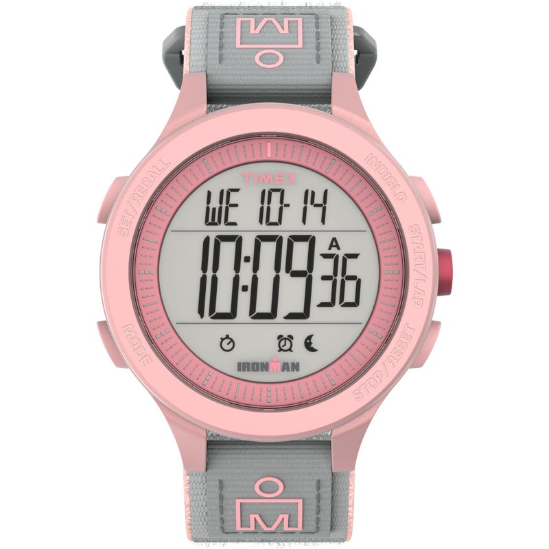 Timex Womens Ironman 42mm FastWrap Watch Gray Strap Digital Dial Pink Case - Image 2