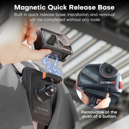 REYGEAK for DJI Osmo Backpack Strap MountBag Belt Shoulder Clip Mount for Action 5 Pro43Magnetic Backpack Quick Release Mounts for DJI OSMO Action Accessories - Image 3
