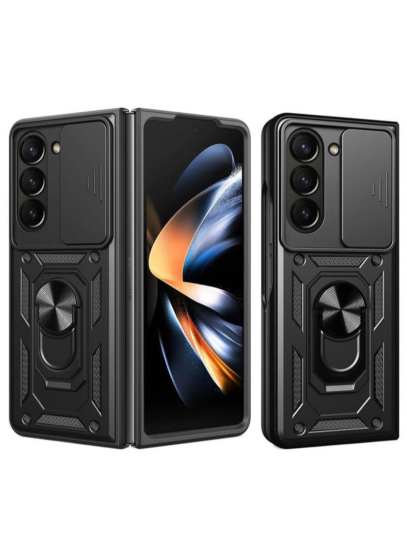 Generic samsung z fold 6 Shield Full Protection Case With Metal Ring &Slide Camera Cover For samsung galaxy z fold6  - Image 1