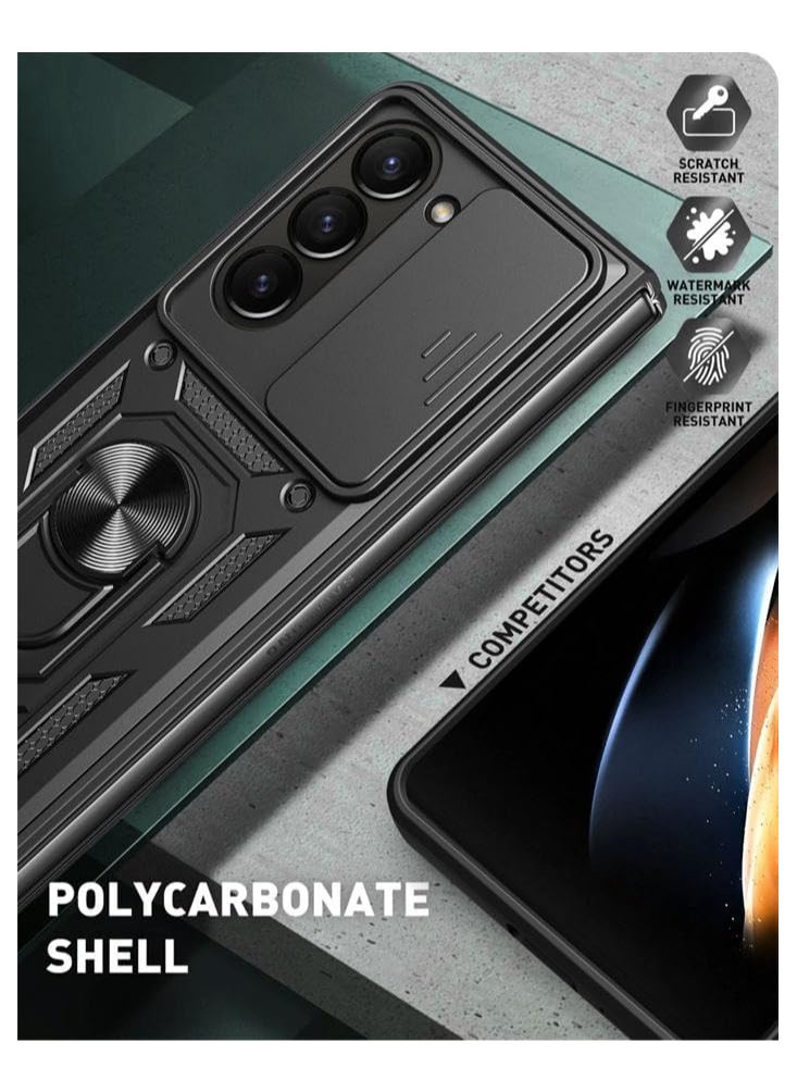 Generic samsung z fold 6 Shield Full Protection Case With Metal Ring &Slide Camera Cover For samsung galaxy z fold6  - Image 4