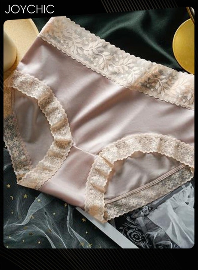 Joychic سروال داخلي نسائي متوسط الخصر 3 قطع صديق للبشرة سريع الجفاف قابل للتنفس رقيق مرن دانتيل بدون آثار مضاد للبكتيريا متعدد الألوان - Image 3