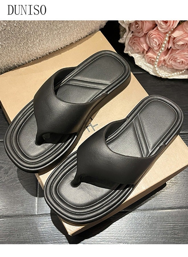 DUNISO Flip Flops for Men and Women Quick Drying House Bedroom Slippers with Non-Slip Soft Slippers Open Toe Beach Slipper for Spa Bath Pool Gym House Sandals for Indoor & Outdoor - Image 5