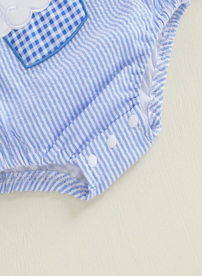 Socutebabe ملابس عيد ميلادي الأول، ملابس طفل رضيع عمره سنة واحدة، قميص بدون أكمام، بذلة قطعة واحدة، ملابس لطيفة (لون أزرق فاتح، 12-18 شهرًا) - Image 5