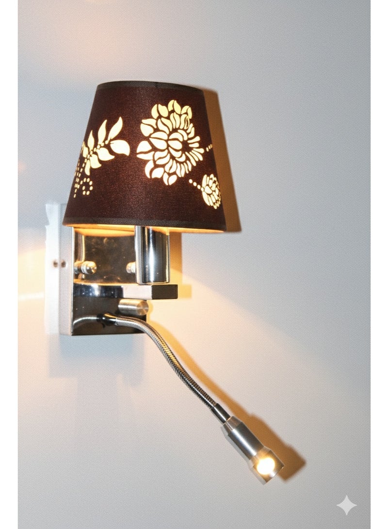 Wall Lamp 2 Lights Chapeau Light Works With Dimmer To Adjust And Control Light Level And LED Flexible Arm Moves 360 Degree - Image 1