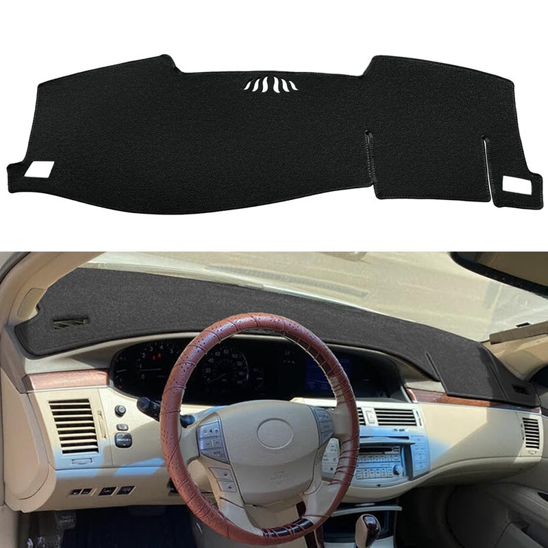 Dash Cover Mat Custom Fit for Toyota Avalon 2005 2006 2007 2008 2009 2010 with Cutout for Speaker Dashboard Cover Pad Carpet Protector F101 Black