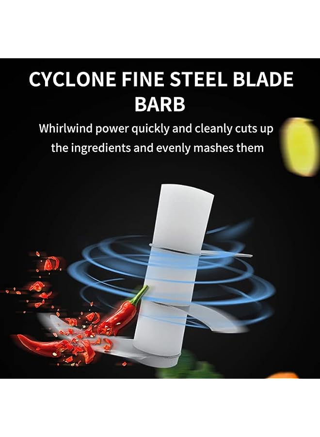 PROMASS Rechargeable Mini Food Chopper, Portable 100ml Vegetable Blender, Food Processor Mincer for Kitchen Vegetable Garlic Grinder (100 ml) (White) - Image 3