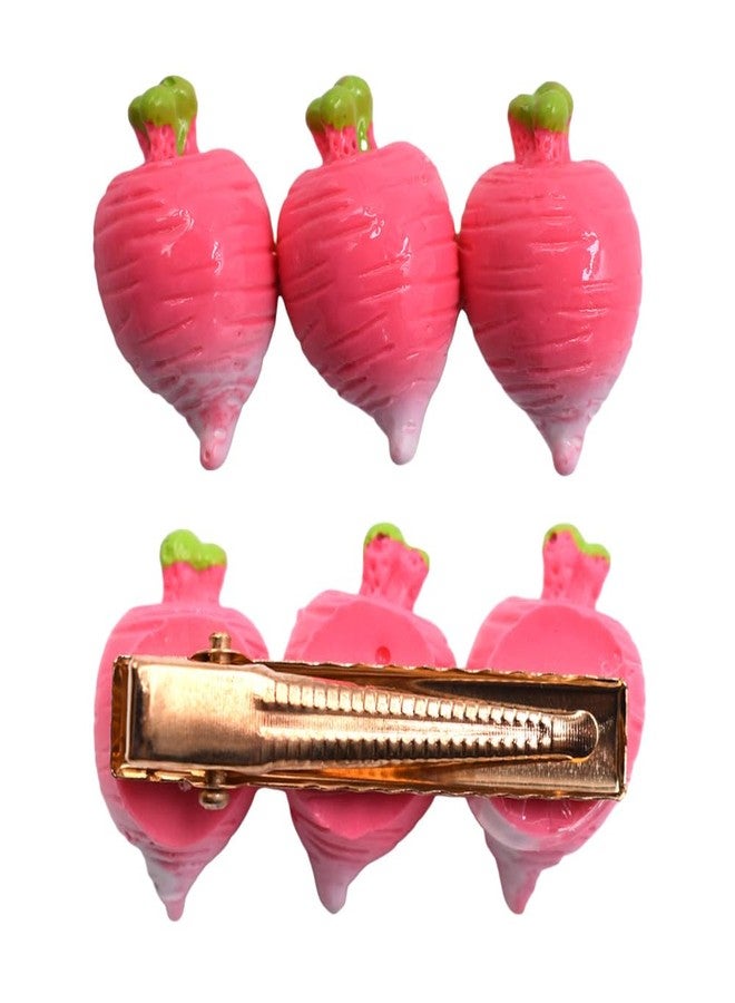 Ynxee 5 Pairs Funny Simulated Vegetable Shape Hair Clips Red Pepper, Garlic, Carrot, Pistachio, Cucumber Women Girls Hair Accessories, 2 inch - Image 3