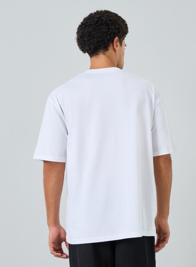 Styli Men White Oversized Graphic Print T-Shirt - Image 4