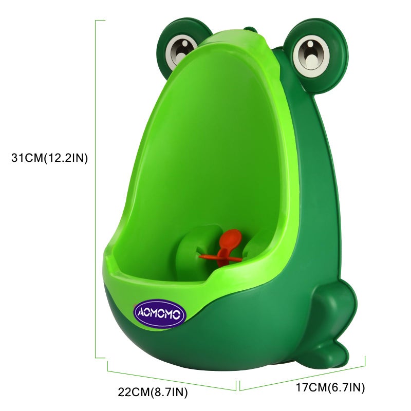 AOMOMO Toddler Urinal for Boys, Frog Potty Training Toilet with Spinning Target, Ages 1-6 (Green) - Image 2