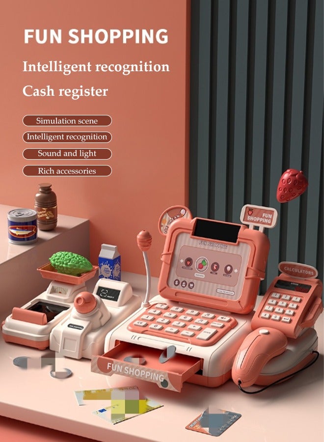 Smart Cash Register Toy, Cash Register With Calculator Toy， Multi-Function Simulated Cash Register Toy Role Play, Electric Cash Register, Play House Cash Register Supermarket Cash Register Toy Suita - Image 5