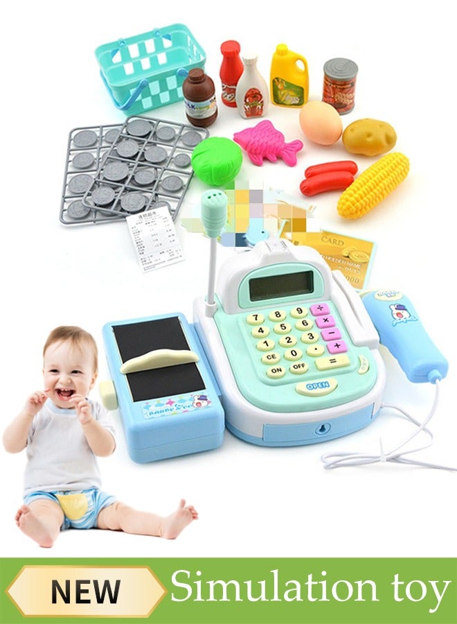 Smart Cash Register Toy, Cash Register With Calculator Toy， Multi-Function Simulated Cash Register Toy Role Play, Electric Cash Register, Play House Cash Register Supermarket Cash Register Toy Suita - Image 1