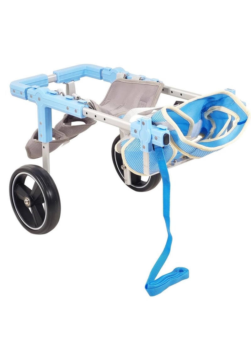NNC PETS Pet Wheelchair with Adjustable, Durable & Comfortable, Pet mobility with two wheels support, Hind leg, Harness, and Abdominal support, Small to Large pets and Aluminum Alloy 54.5 cm (Blue) - Image 1