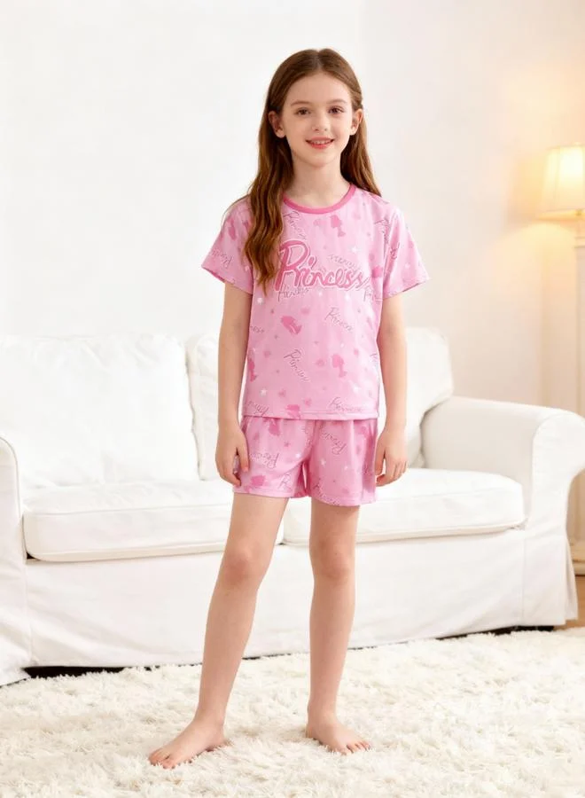 تايك تو مجموعة من بيجاما شورت وتيشيرت بطبعة أميرة