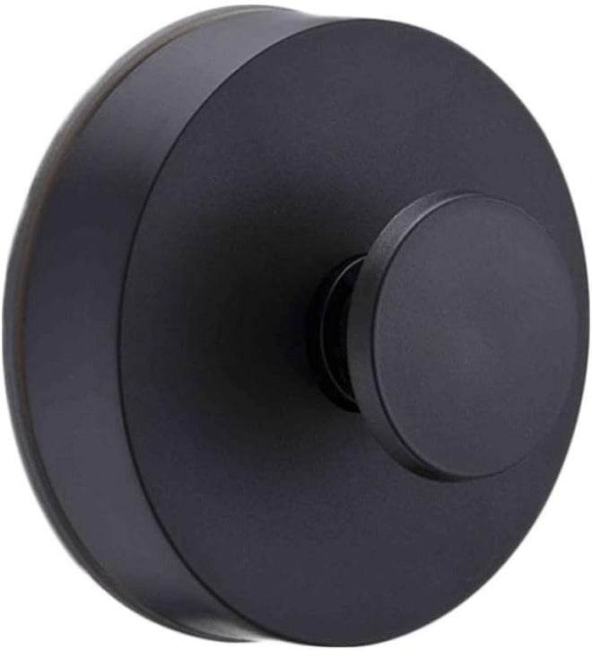 DECHOUS Black Sucker Wall Hooks, Seamless No-Drill Matte Black Plastic Hangers, Strong Suction Cups for Bathroom Kitchen Home Organization - Image 1
