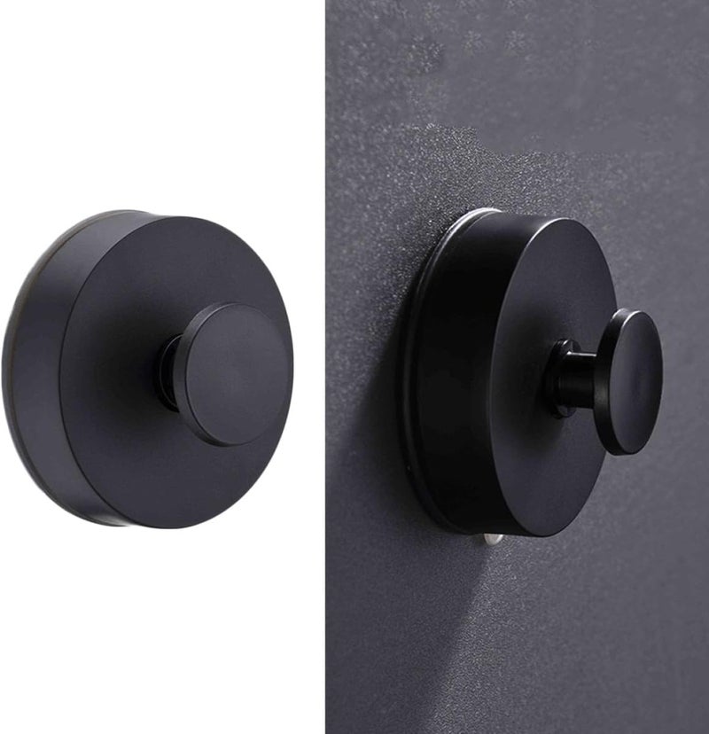 DECHOUS Black Sucker Wall Hooks, Seamless No-Drill Matte Black Plastic Hangers, Strong Suction Cups for Bathroom Kitchen Home Organization - Image 3