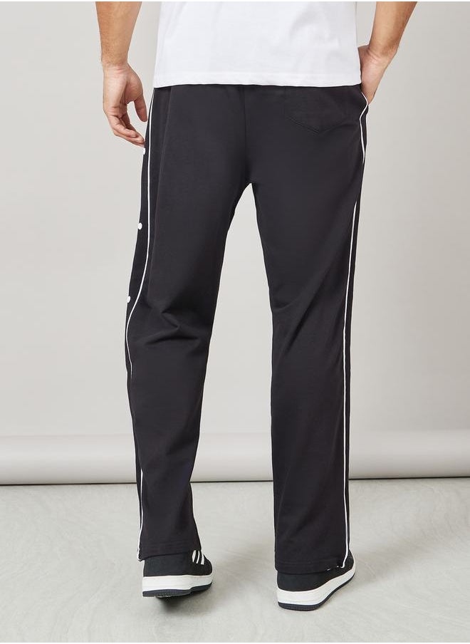 Styli - Contrast Piping and Popper Oversized Open Hem Jogger - Image 1