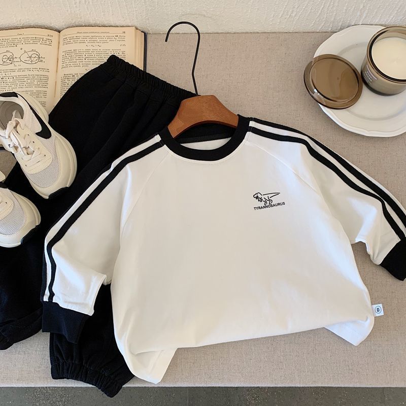 Boys T-Shirt New Children'S Soft Casual Dinosaur Baby Girl Raglan Sleeve Base Shirt All-Match Top - Image 1