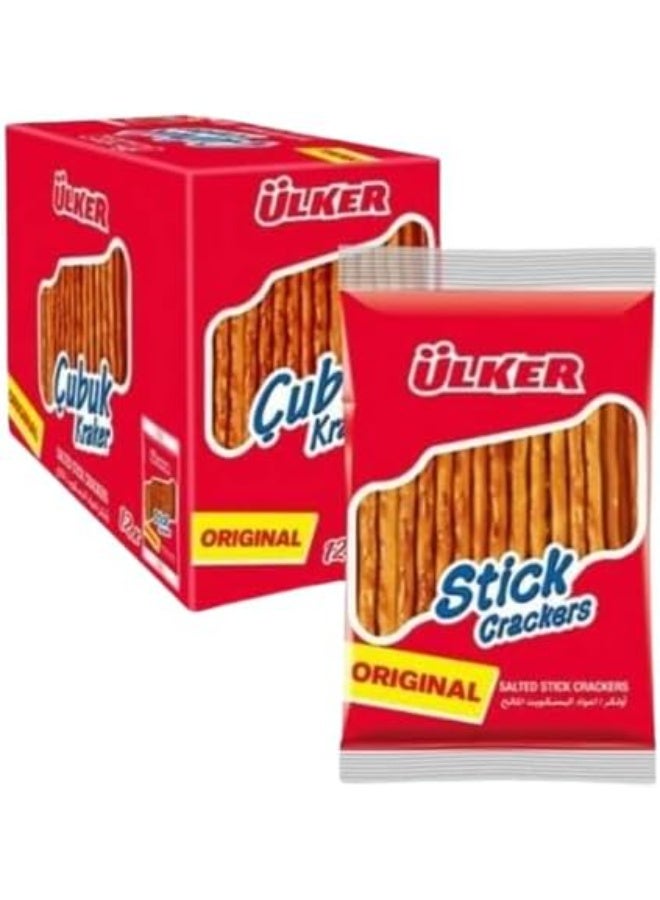 Ulker Sticks Crackers, 12-Pack | Crunchy Salted Breadsticks Snack | Light & Crispy Baked Crackers – Perfect for Dipping, Parties & On-the-Go (30g Each) - Image 1