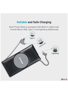 KPOWER 6in1 Station Power Terminal With 10000mAh Power QC Wireless Power Banks/ Rapid Re-Charging Station/Built-In Safeguards/ Charging Base Input  - Image 3