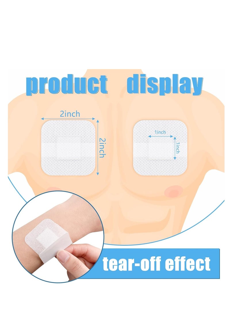 40 PCS Adhesive Island Dressing Bordered Gauze Wound Dressing Breathable Square Bandage Waterproof Gauze with Pad Individually Packed Pouches Tapes for Blister Wound Care (1.7 x 1.7 Inch) - Image 2