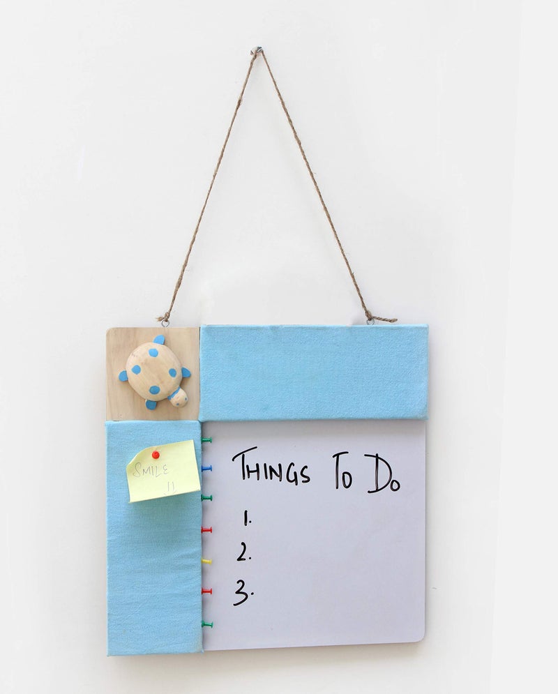 IVEI Wood Combination Board with Pin Board & Whiteboard Best Gift for Home, Office, School | Office Wall Accessories | Utility Boards (Turtle - Blue) - Image 5