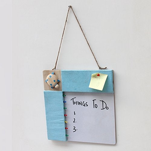 IVEI Wood Combination Board with Pin Board & Whiteboard Best Gift for Home, Office, School | Office Wall Accessories | Utility Boards (Turtle - Blue) - Image 4