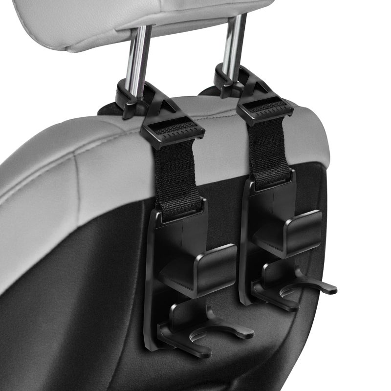 Wogomz 2PCS Car Seat Headrest Hook Headrest Hooks for Car Automotive Seat Storage Organizer Hanger for Handbag Purse Coat Umbrella Water Bottle Universal Interior Car Accessories - Image 3