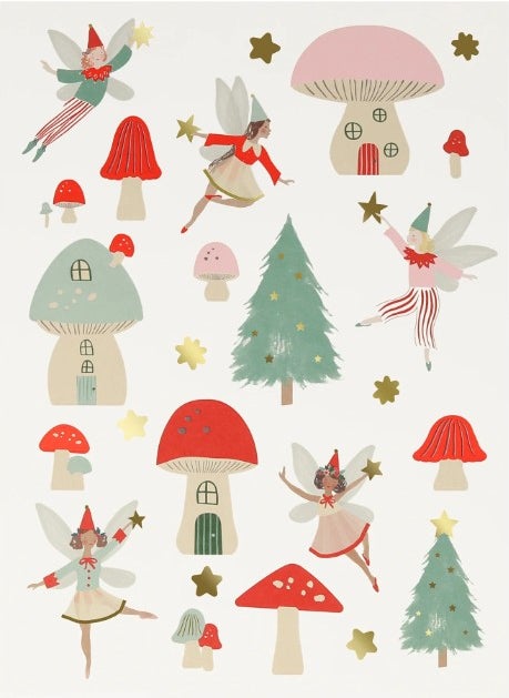 Meri Meri - - Christmas Fairy Sticker Sheet - New Year Fairies Stickers - Image 1