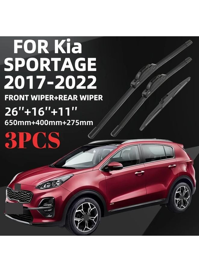 Kia Sportage 2017 2022 Wiper Blade Set 26 16 11 Inches All Weather 3 Piece Kit - Image 5