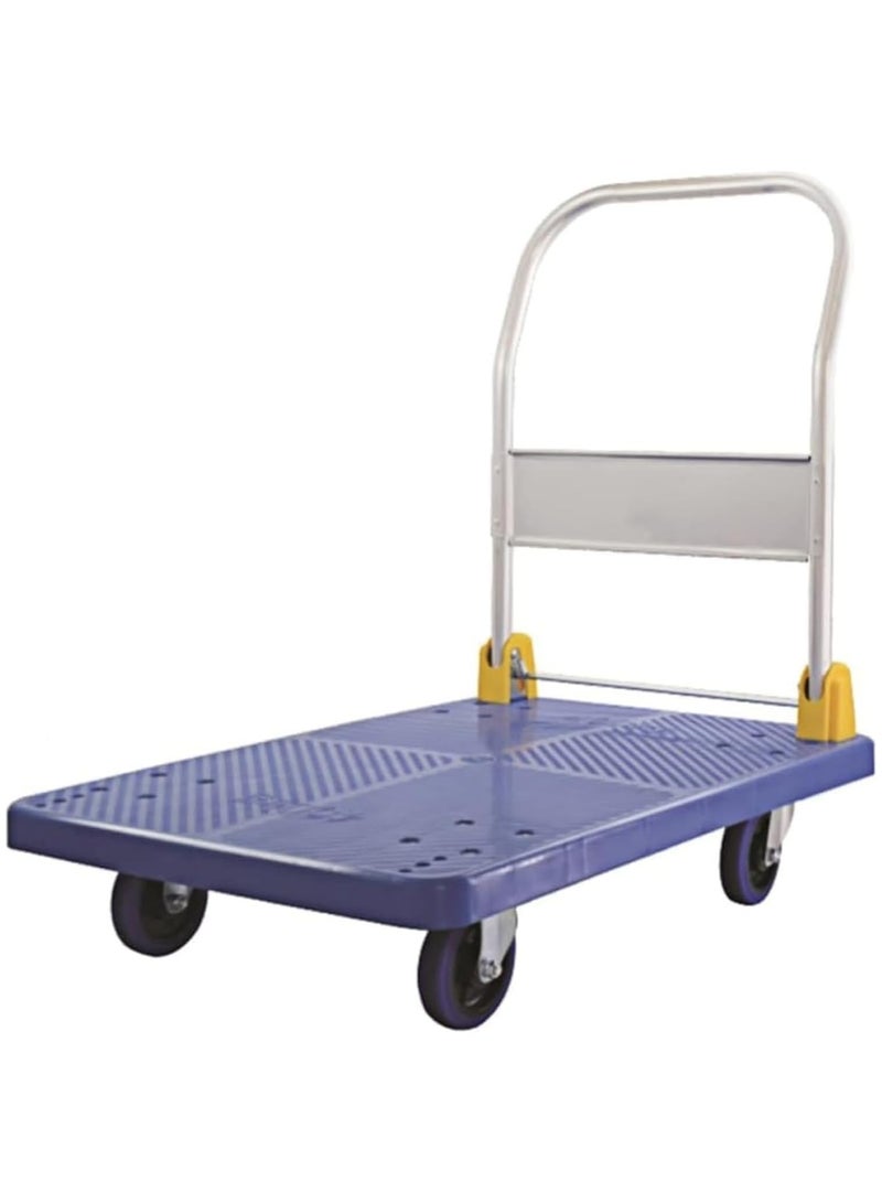 Heavy Duty Foldable Platform Trolley – 400KG Load Capacity, 60x90CM, Portable Household Trailer Cart with Silent Wheels for Moving & Loading (Blue) - Image 1