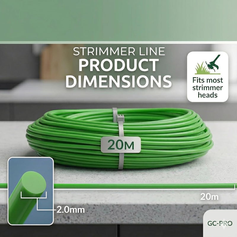 HOMEBAY Shark-Tuff® Universal Strimmer Wire 20m Heavy Duty | 1.2mm 1.6mm 2mm Garden Grass Replacement Trimmer Line Nylon Strimmer Cord - Image 4