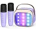 FLUESTON Mini Karaoke Machine for Kids Adults Portable Bluetooth Speaker with 2 Wireless Microphones Easter Basket Stuffer for Kids Toys for Girls Ages 3 4 5 6 7 8 91011 Years Old - Image 3