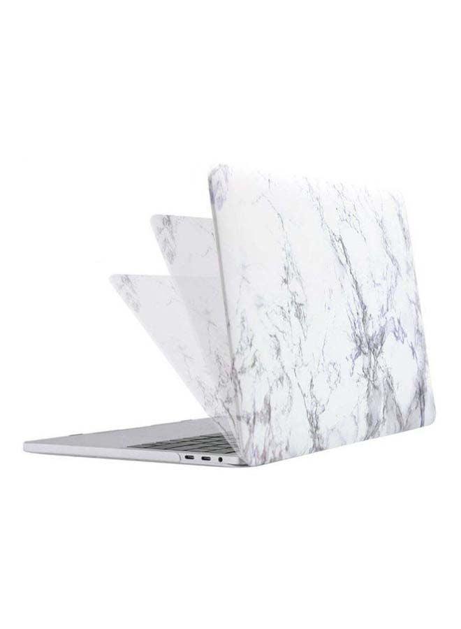 NIBEMINENT Hard Shell Case Cover For Apple MacBook Pro 13-Inch White Marble  - Image 2