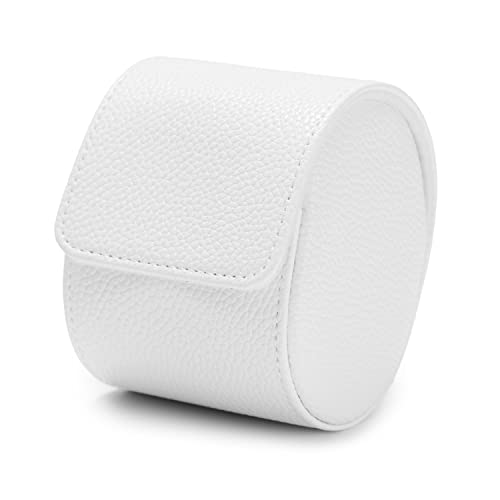 Oirlv Luxury Leather Travel Watch Case Portable Jewelry Watch Storage Roll Organizer(White) - Image 3