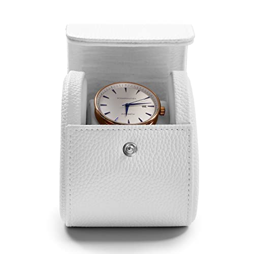 Oirlv Luxury Leather Travel Watch Case Portable Jewelry Watch Storage Roll Organizer(White) - Image 4