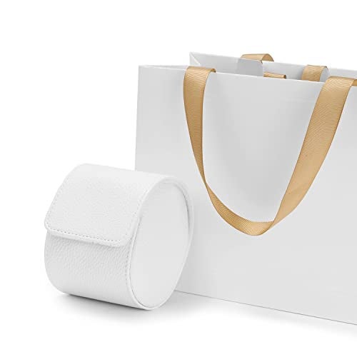 Oirlv Luxury Leather Travel Watch Case Portable Jewelry Watch Storage Roll Organizer(White) - Image 2