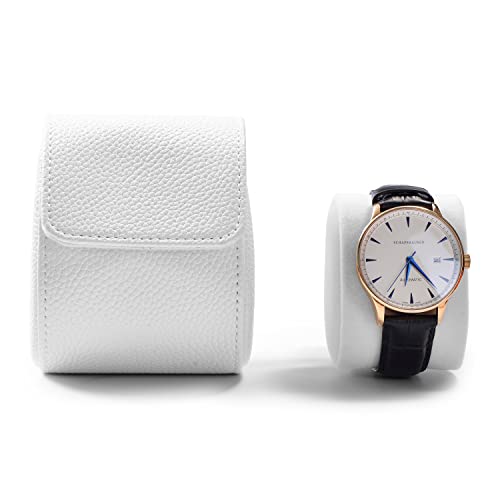 Oirlv Luxury Leather Travel Watch Case Portable Jewelry Watch Storage Roll Organizer(White) - Image 5