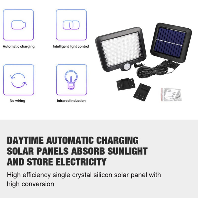 Solar Wall Light With Motion Sensor 5M Cable Ip65 Waterproof For Outdoor Garden - Image 5