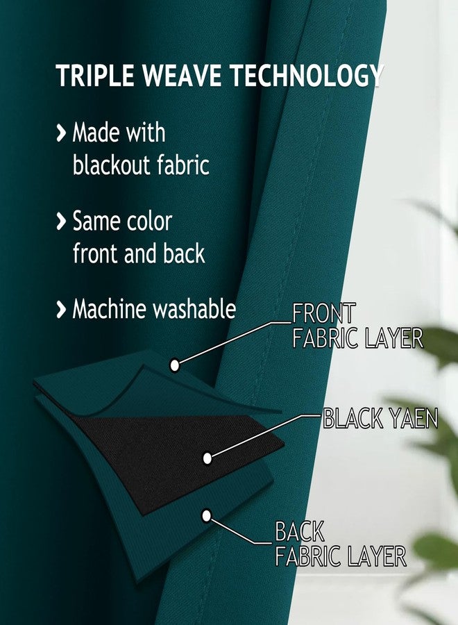 COSVIYA Blackout Curtains 84 inch Length 2 Panels Set Dark Teal Room Darkening Window Treatments Insulated Thermal Curtain Drapes for Bedroom/Living Room,52x84 inches - Image 3