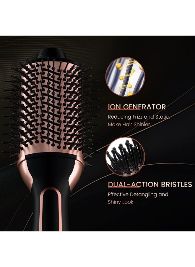 pritech Dual Voltage Hair Dryer Brush, PRITECH Hot Air Brush 110V-120V/220V-240V Ionic 1000W Blow Dryer Brush 4 in 1 Styler, One Step Volumizer,Styling Brush for Straight and Curling Hair Salon 