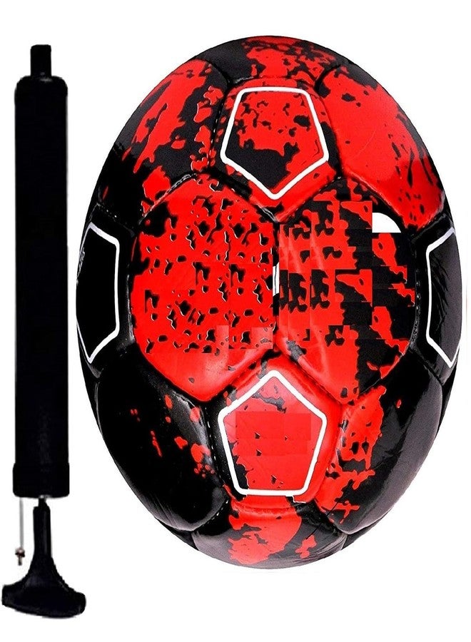 MS 10 Hand-Stitched Cr7 Football Size 5 - Red | Includes 1 Football & 1 Pump | Practice Ball for Men & Women | Suitable for All Ages | Soccer & American Football - Image 5