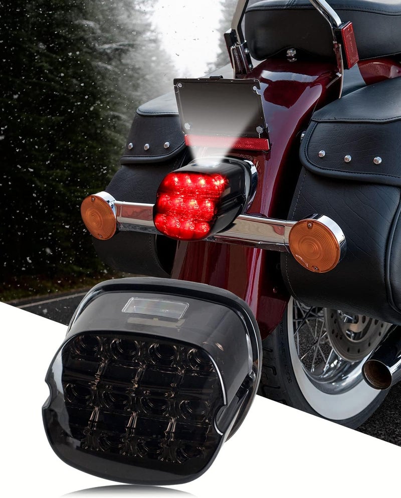 NTHREEAUTO Smoked LED Rear Brake Tail Light Integrated Turn Signals Taillights Compatible with Harley Dyna Road King Electra Glide Sportster Heritage Softail Touring - Image 5